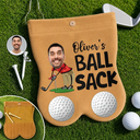 Humorous,Gift For Men,Golf,Gift For Yourself,Icon,Cut-Face Photo - Custom Photo Golf Lovers Ball Sack - Personalized Golf Ball Sacks