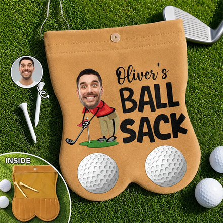 Custom Photo Golf Lovers Ball Sack - Personalized Golf Ball Sacks