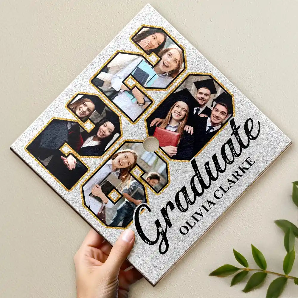 Graduation,Gift For Yourself,Happy,Custom Photo - Custom Photo Graduate Anniversary - Personalized Graduation Cap Topper