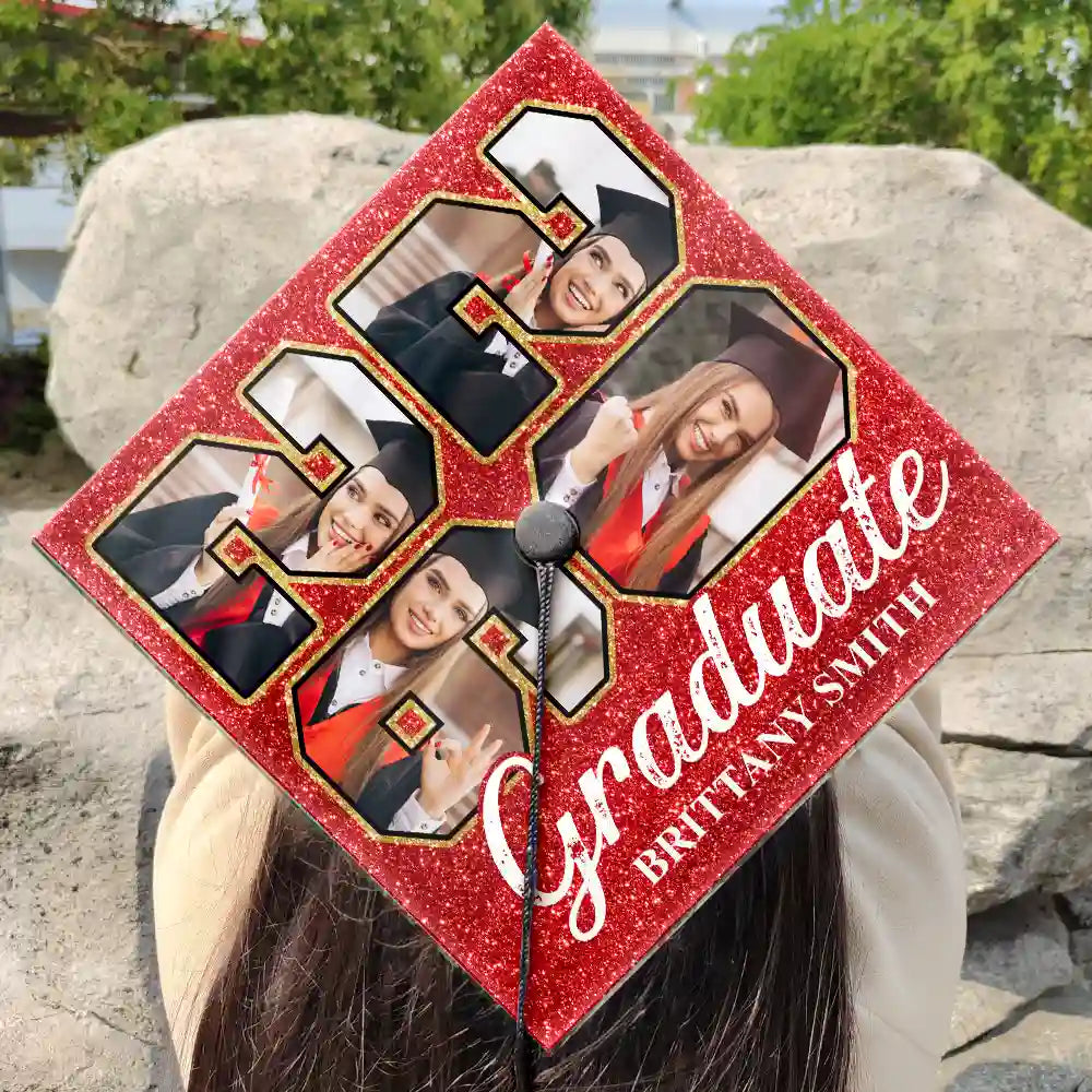 Graduation,Gift For Yourself,Happy,Custom Photo - Custom Photo Graduate Anniversary - Personalized Graduation Cap Topper