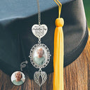 Graduation,Gift For Yourself,Memorial - Custom Photo Graduation Walking Beside You Memorial - Personalized Graduation Tassel Charm
