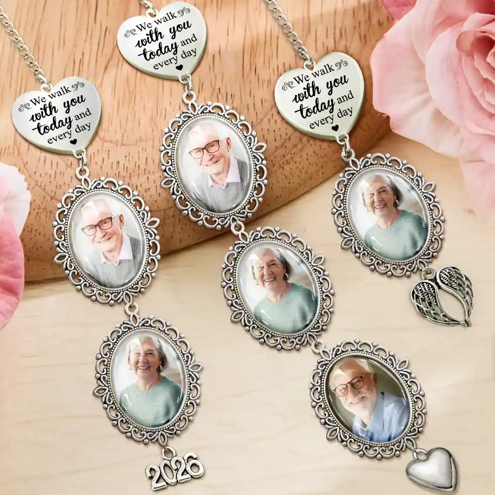 Graduation,Gift For Yourself,Memorial - Custom Photo Graduation Walking Beside You Memorial - Personalized Graduation Tassel Charm
