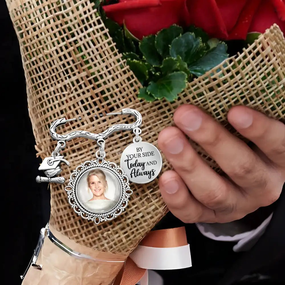 Graduation, Gift For Yourself, Custom Photo, Memorial, Sad - Custom Photo Graduation Walking Beside You Memorial - Personalized Graduation Tassel Pin