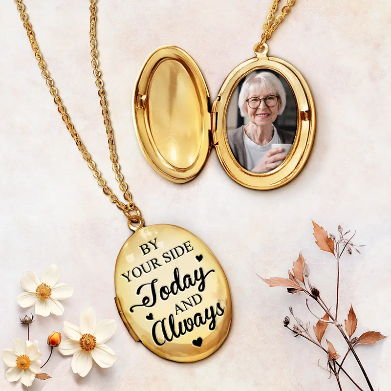 Graduation,Gift For Yourself,Gift For Women,Gift For Men,Memorial,Love - Custom Photo Graduation Walking Beside You Memorial - Personalized Locket Necklace