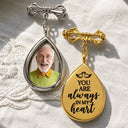 Gift For Yourself,Gift For Daughter,Gift For Son,Gift For Brothers,Gift For Sisters,Gift For Bestie,Graduation,Memorial,Top Market,Photo,Sympathetic - Custom Photo Graduation Walking Beside You Memorial - Personalized Teardrop Pin