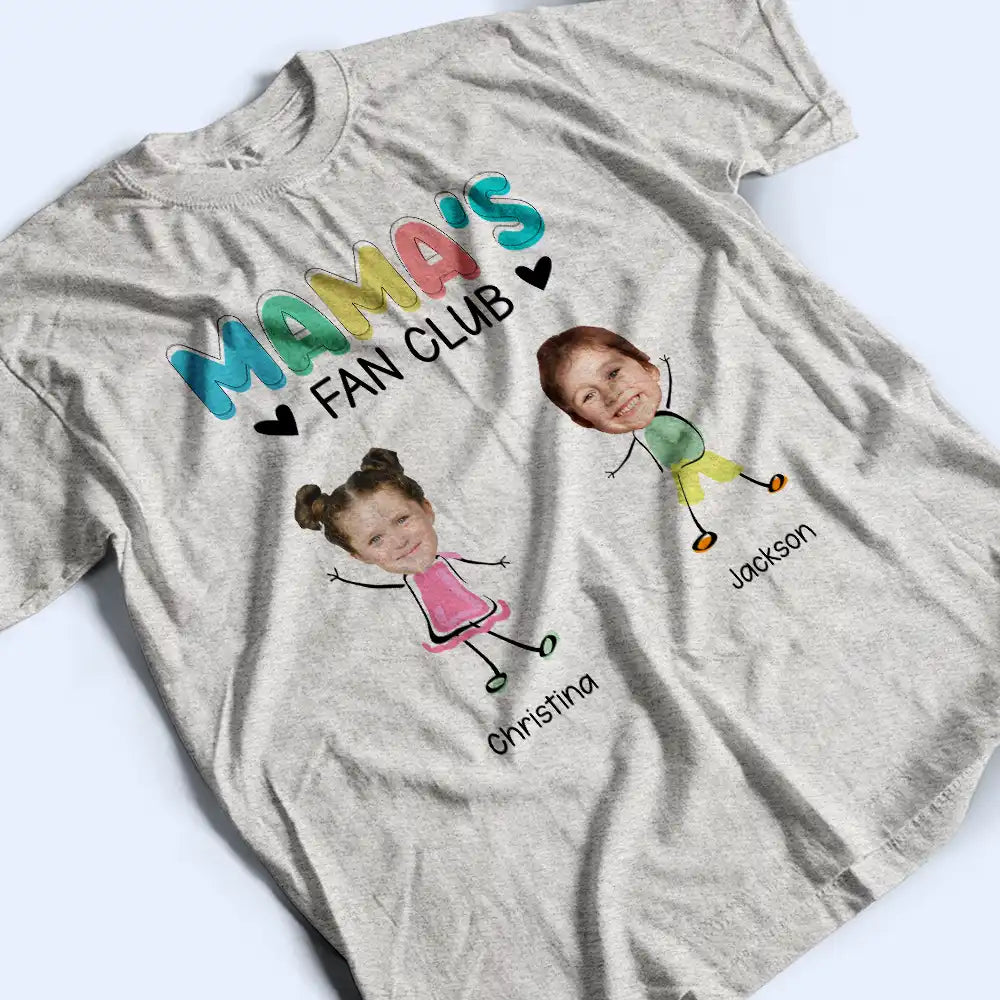 Gift For Grandpa,Gift For Father,Funny,Custom Photo - Custom Photo Grandpa's Fan Club - Personalized T Shirt
