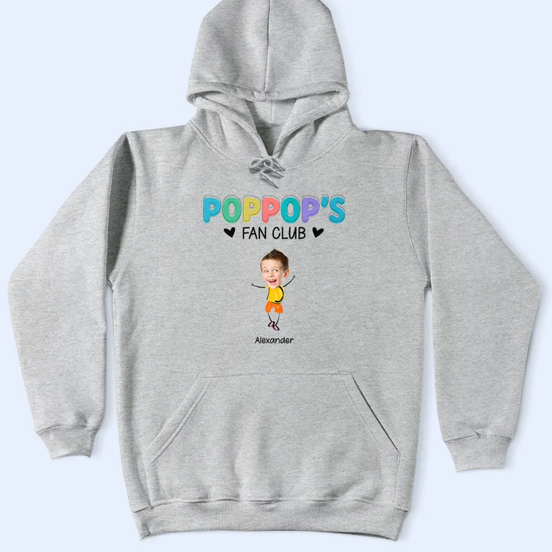 Gift For Grandpa,Gift For Father,Funny,Custom Photo - Custom Photo Grandpa's Fan Club - Personalized T Shirt