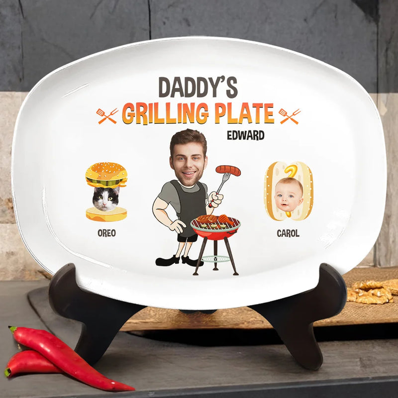 Dog Lovers,Happy - Custom Photo Grilling Plate - Personalized Plate