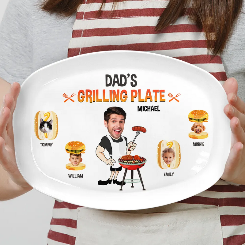 Dog Lovers,Happy - Custom Photo Grilling Plate - Personalized Plate