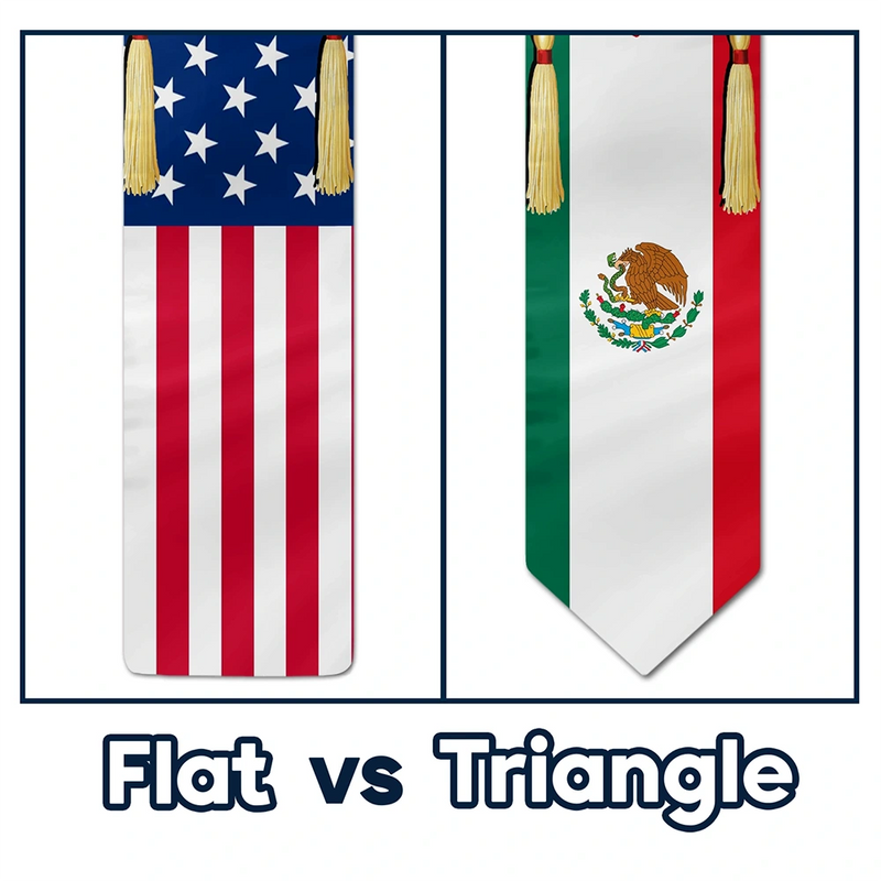 Graduation,Gift For Daughter,Dad - Daughters (Adult),Mom - Daughters (Adult),Happy,Dad - Sons,Gift For Son,Mom - Sons - Custom Photo Half and Half Flag Graduation - Personalized Stoles