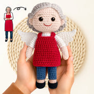 Family,Gift For Bestie,Love - Custom Photo Handmade Doll Gift - Personalized Crochet Portrait Doll