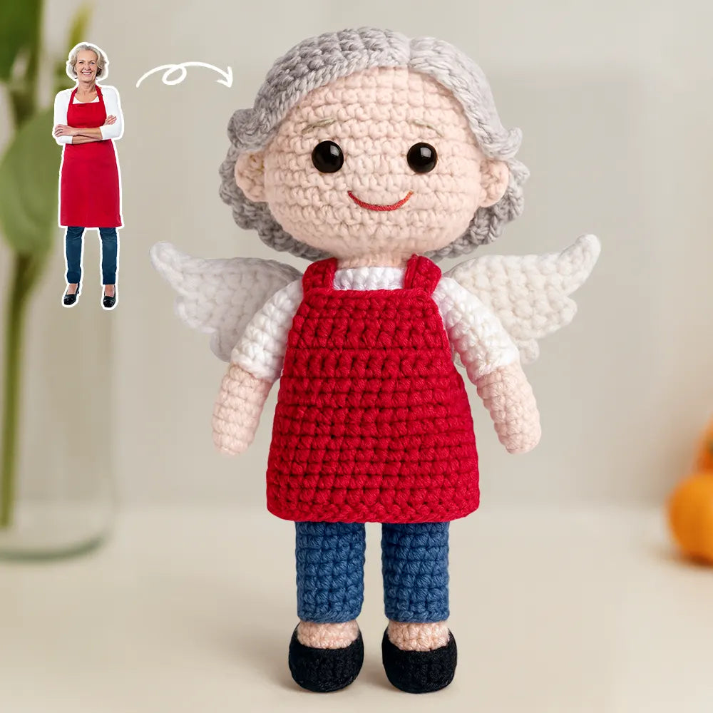 Family,Gift For Bestie,Love - Custom Photo Handmade Doll Gift - Personalized Crochet Portrait Doll