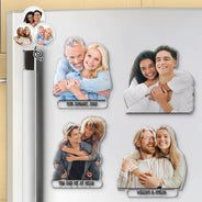 Gift For Couples, Gift For Husband, Gift For Wife, Gift For Boyfriend, Gift For Girlfriend, LGBT, Love, Non-Eng - Custom Photo Happy Couple - Personalized Acrylic Fridge Magnet
