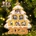 Family,Pet Lovers,Pet Mom,Pet Dad,Pet Couple,Dog Lovers,Dog Couple,Dog Mom,Dog Dad,Cat Lovers,Cat Mom,Cat Dad,Cat Couple,Happy,Christmas,Top Market - Custom Photo Happy Family Christmas Tree Gingerbread - Personalized Custom Shaped Acrylic Ornament
