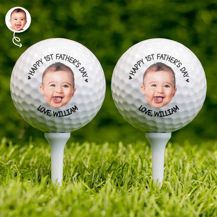 Custom Photo Happy Father's Day - Personalized Golf Ball
