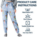 Gift For Grandpa,Gift For Father,Happy,Custom Photo - Custom Photo Happy Grandkids Best Papa Grandpa Ever Rain Pattern - Personalized Pajama Pants