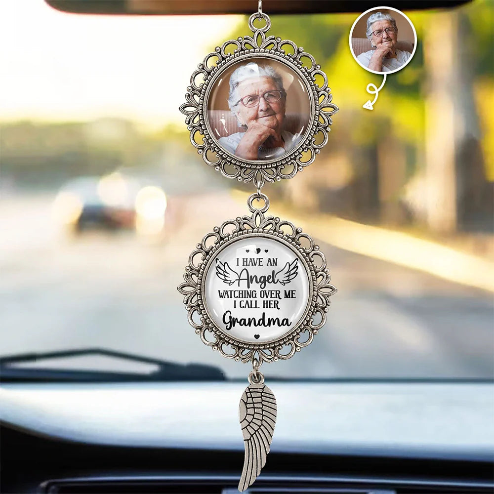 Custom Photo Have An Angel Watching Over Me - Personalized Photo Pendant Charm