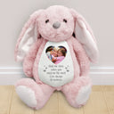 Love,Parents,Gift For Grandparents,Gift For Kids,Gift For Grandkids,Memorial - Custom Photo Hold Me Close When You Need Me Most - Personalized Soft Toy Bunny