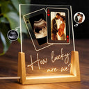 Pregnant Mom,Gift For Wife,Custom Photo,Love,Gift For Mother - Custom Photo How Lucky Are We Family Mother Father - Personalized Night Light