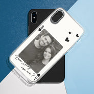 Gift For Couples,Old Couples,Gift For Husband,Gift For Wife,Gift For Boyfriend,Gift For Girlfriend,Love,Custom Photo - Custom Photo How Lucky Are We Playing Card - Personalized Clear Phone Case