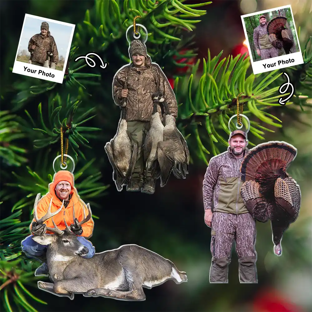 Custom Photo Hunting Lovers - Personalized Acrylic Photo Ornament