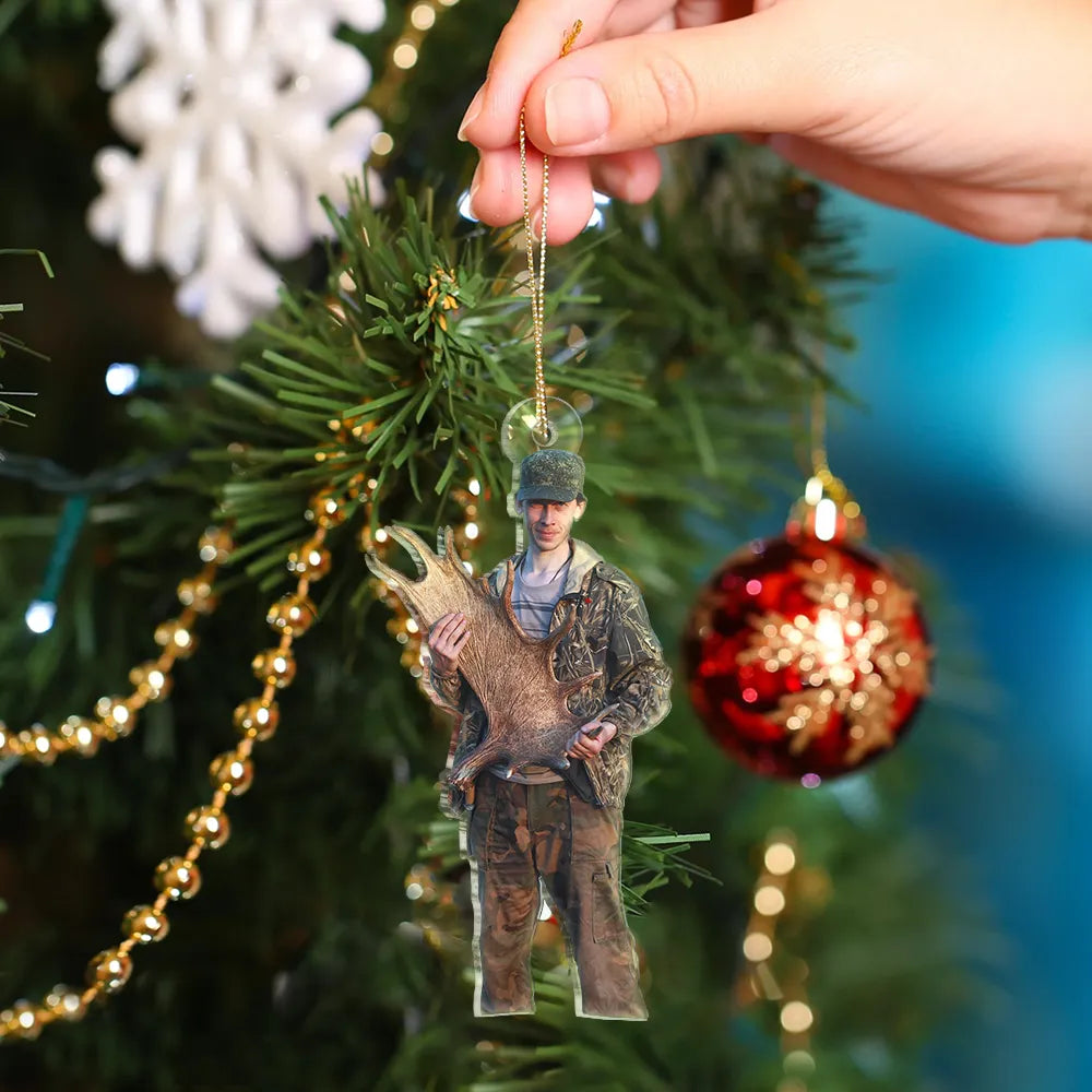 Gift For Yourself,Gift For Women,Gift For Men,Happy,Christmas,Custom Photo,Hunting - Custom Photo Hunting Lovers - Personalized Acrylic Photo Ornament