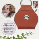 Custom Photo, Memorial, Love, Family, Parents, Gift For Grandparents - Custom Photo I Am Here By Your Side - Personalized Leather Pocket Hug
