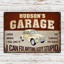 Gift For Men, Gift For Yourself, Happy, Gift For Father, Gift For Grandpa - Custom Photo I Can Fix Anything Except Stupid - Personalized Classic Metal Signs