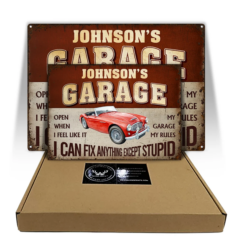 Gift For Men, Gift For Yourself, Happy, Gift For Father, Gift For Grandpa - Custom Photo I Can Fix Anything Except Stupid - Personalized Classic Metal Signs