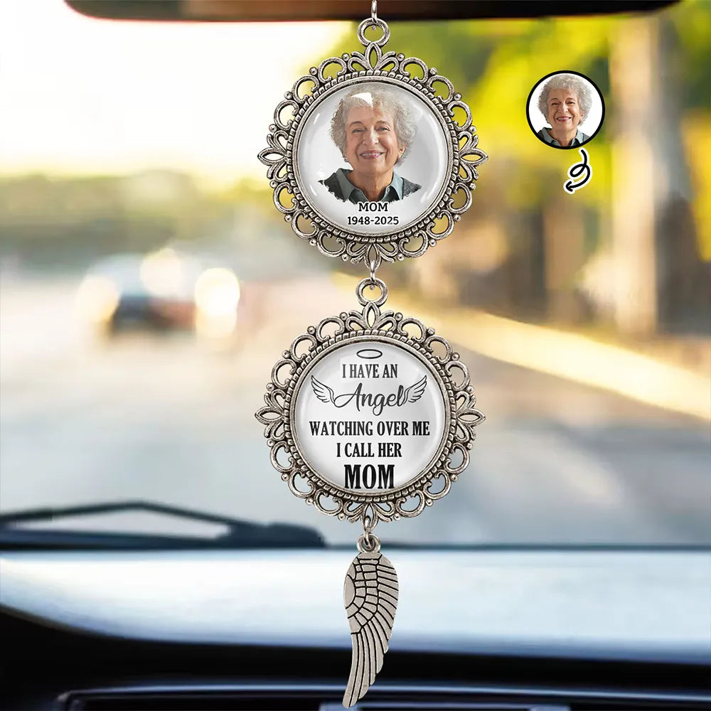 Custom Photo I Have An Angel Watching Over Me - Personalized Photo Pendant Charm