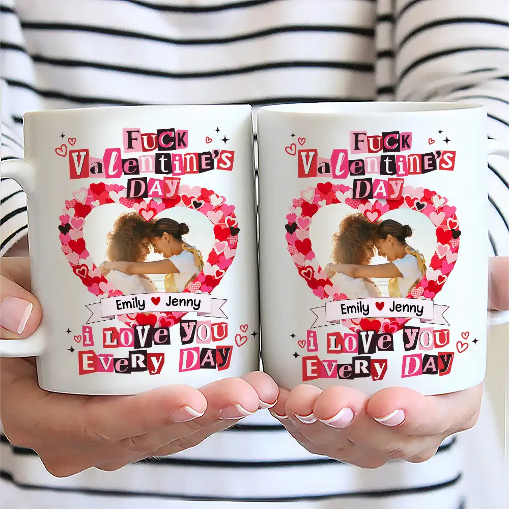 Old Couples,Gift For Couples,Gift For Husband,Gift For Wife,Gift For Boyfriend,Gift For Girlfriend,Love,Custom Photo - Custom Photo I Love You Every Day Ransom Note Style - Personalized Mug