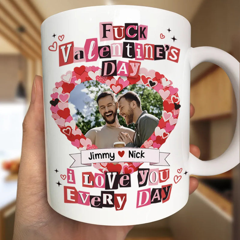 Old Couples,Gift For Couples,Gift For Husband,Gift For Wife,Gift For Boyfriend,Gift For Girlfriend,Love,Custom Photo - Custom Photo I Love You Every Day Ransom Note Style - Personalized Mug