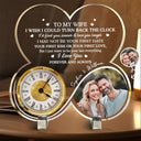Gift For Couples,Gift For Husband,Gift For Wife,Gift For Boyfriend,Gift For Girlfriend,Old Couples,Love,Custom Photo - Custom Photo I Wish I Could Turn Back The Clock - Personalized Acrylic Desk Clock