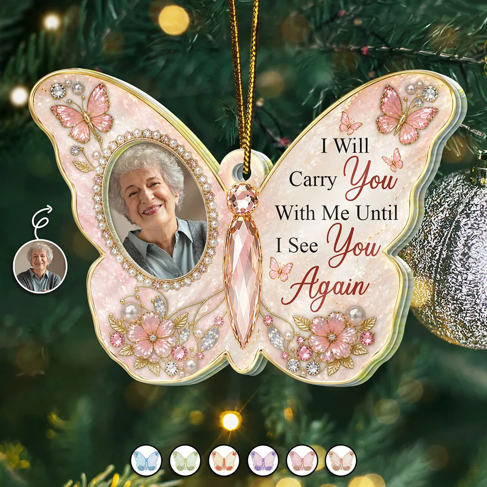 Custom Photo I'm Always With You Family Memorial - Personalized Custom Shaped Acrylic Ornament