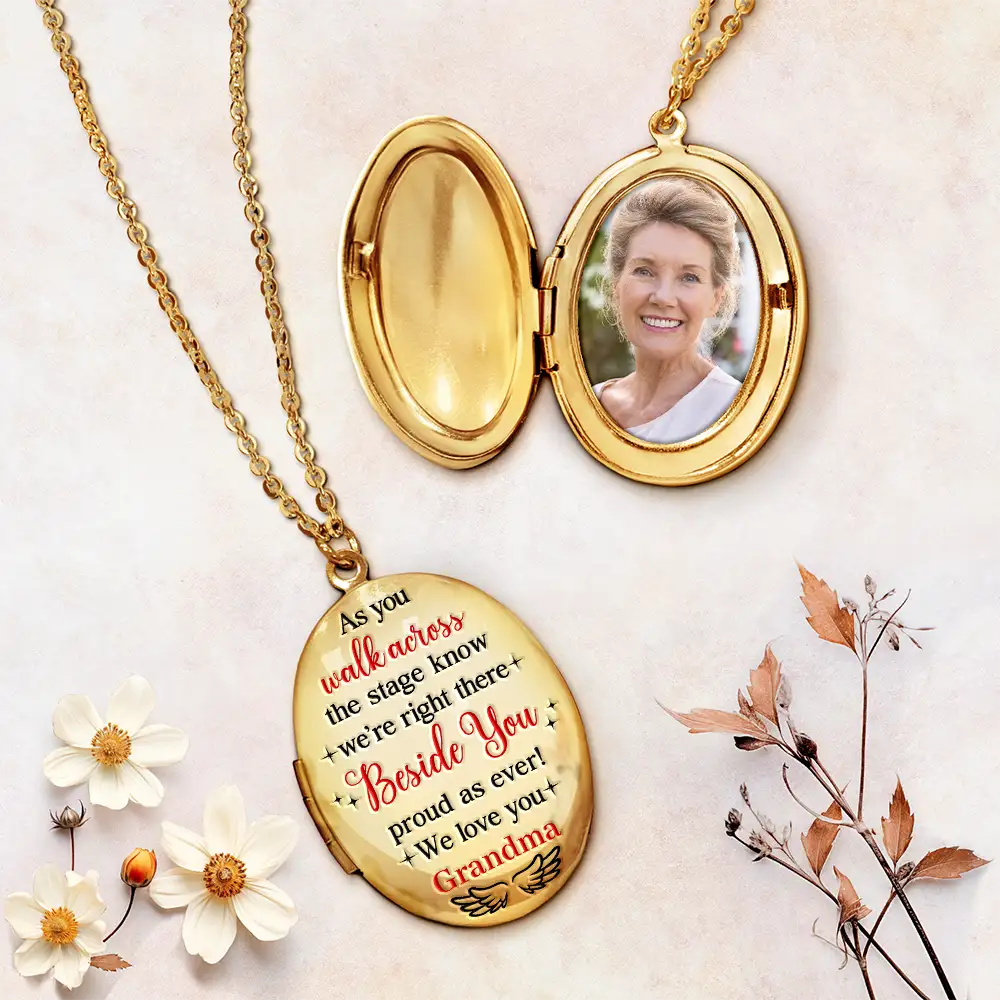 Graduation,Gift For Yourself,Gift For Women,Gift For Men,Sad,Memorial - Custom Photo I'm Right There Beside You - Personalized Locket Necklace