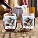 Old Couples,Gift For Husband,Gift For Wife,Gift For Boyfriend,Gift For Girlfriend,Happy - Custom Photo I'm Yours No Returns Or Refunds - Personalized Stemless Wine Glass