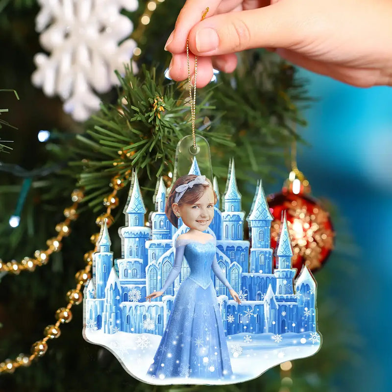 Gift For Kids,Gift For Grandkids,Photo Hobby Ornament,Custom Photo,Funny,Christmas - Custom Photo Ice Princess Face Cut - Personalized Acrylic Photo Ornament