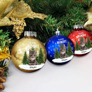 Dog Lovers,Pet Lovers,Christmas,Cat Lovers,Memorial,Sad - Custom Photo In Loving Memory Pet - Personalized Ball Ornament