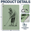 Happy,Gift For Husband,Gift For Grandpa,Gift For Father,Grandpa's Hobby,Dad's Hobby,Sport Dad,Golf - Custom Photo Ink Drawing Best Dad Papa By Par - Personalized Golf Towel