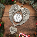Art Design,Christmas,Sympathetic,Family,Memorial,Photo - Ink Drawing - Custom Photo Ink Drawing Memorial Your Wings Were Ready - Personalized Angel Wings Photo Ornament