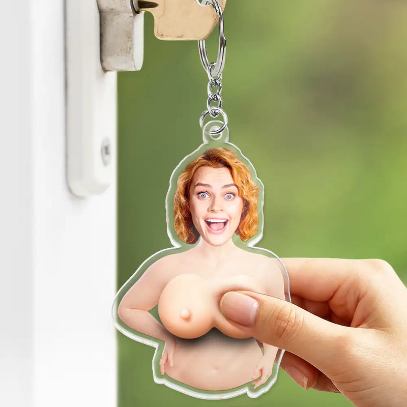 Custom Photo,Gift For Men,Gift For Yourself,Humorous,Cut-Face Photo - Custom Photo Just One More Poke - Personalized Squishy Acrylic Keychain