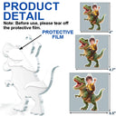 Custom Photo, Gift For Kids, Gift For Grandkids, Happy, Christmas - Custom Photo Kid Riding Dinosaur - Personalized Custom Shaped Acrylic Ornament