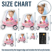 Adorable,Back To School,Custom Photo,Gift For Kids,Cut-Face Photo - Custom Photo Kid Riding Truck Car - Personalized Acrylic Magnet
