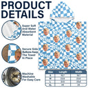 Custom Photo,Gift For Kids,Beach,Summer,Adorable,Cut-Face Photo - Custom Photo Kid Summer Plaid With Name - Personalized Kids Hooded Poncho Towel