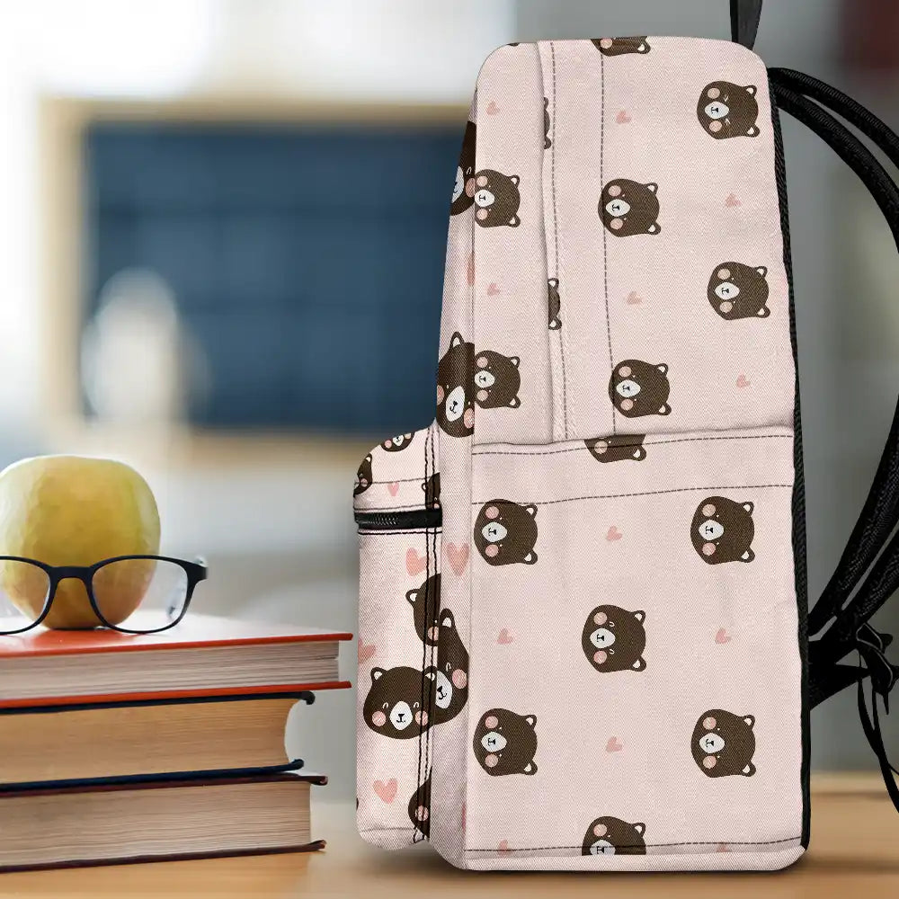 Gift For Kids, Back To School - Custom Photo Kid's Dinosaur Unicorn Bear Adventure - Personalized Canvas Backpack