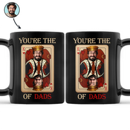 Gift For Men, Gift For Father, Funny, Custom Photo, Gift For Husband, Gift For Uncle - Custom Photo King Of Dads - Personalized Black Mug