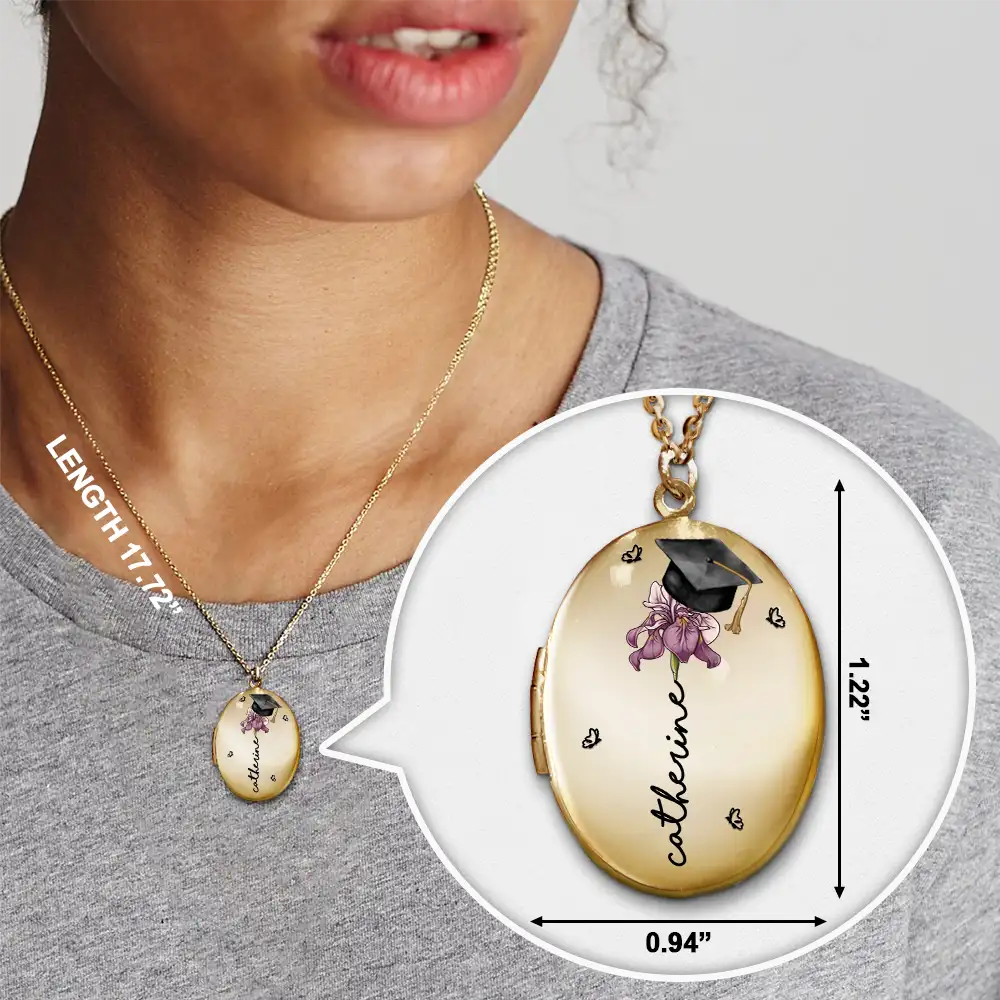 Graduation, Happy, Gift For Yourself, Gift For Women, Gift For Daughter, Gift For Sisters, Gift For Sibling, Gift For Bestie - Custom Photo Let Yourself Bloom - Personalized Locket Necklace