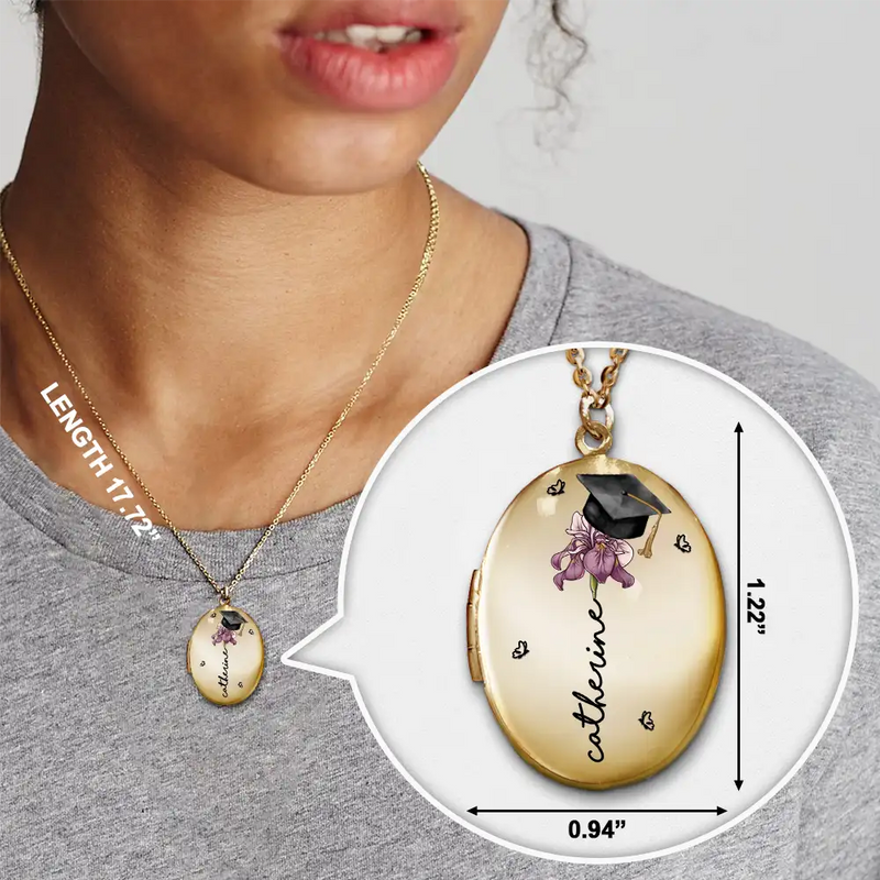 Graduation, Happy, Gift For Yourself, Gift For Women, Gift For Daughter, Gift For Sisters, Gift For Sibling, Gift For Bestie - Custom Photo Let Yourself Bloom - Personalized Locket Necklace