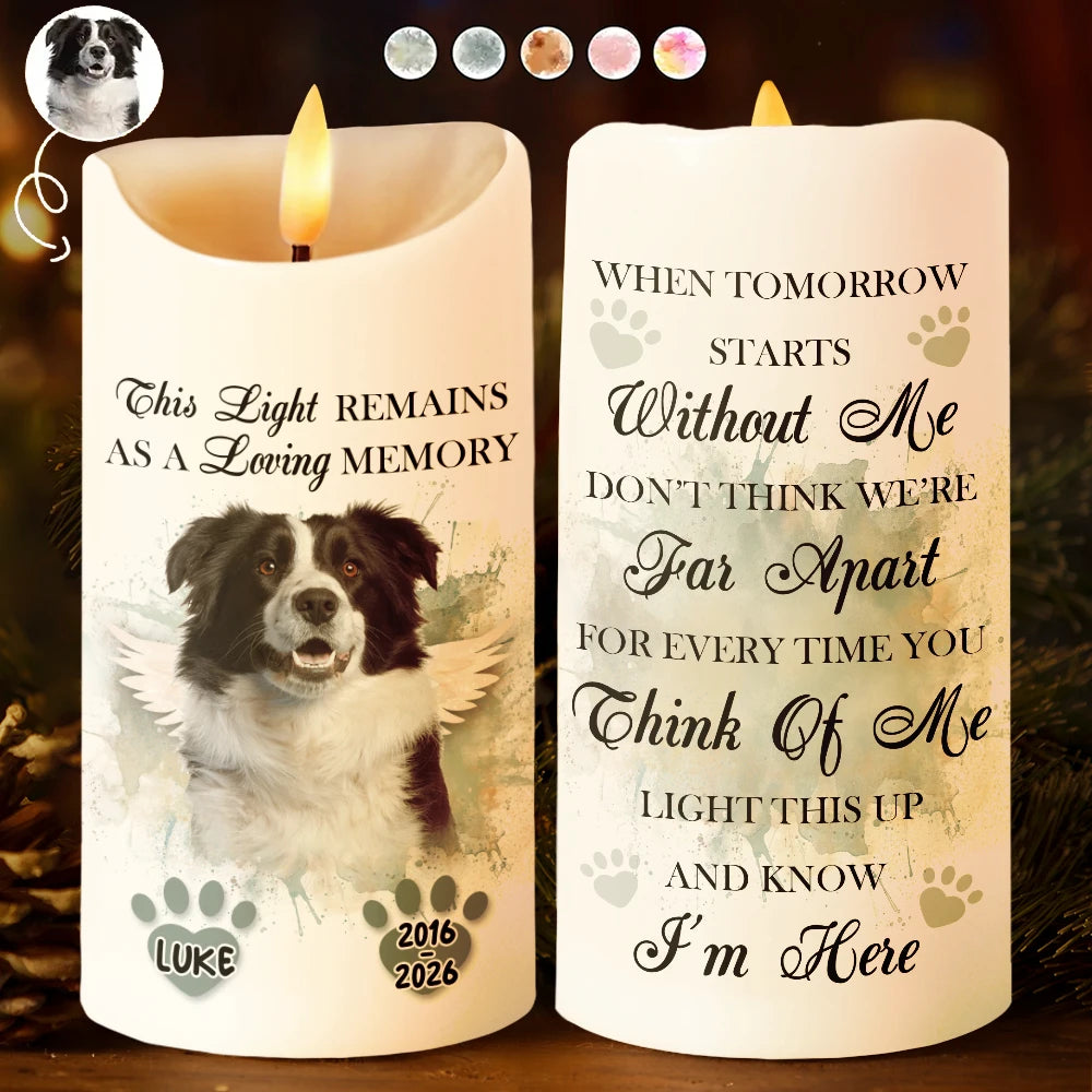 Pet Lovers - Custom Photo Light This Up And Know I'm Here - Personalized Flameless LED Candle