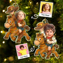 Gift For Kids, Gift For Grandkids, Photo Hobby Ornament, Custom Photo, Funny, Christmas - Custom Photo Little Cowboy Kid Boy Kid Girl - Personalized Acrylic Photo Ornament